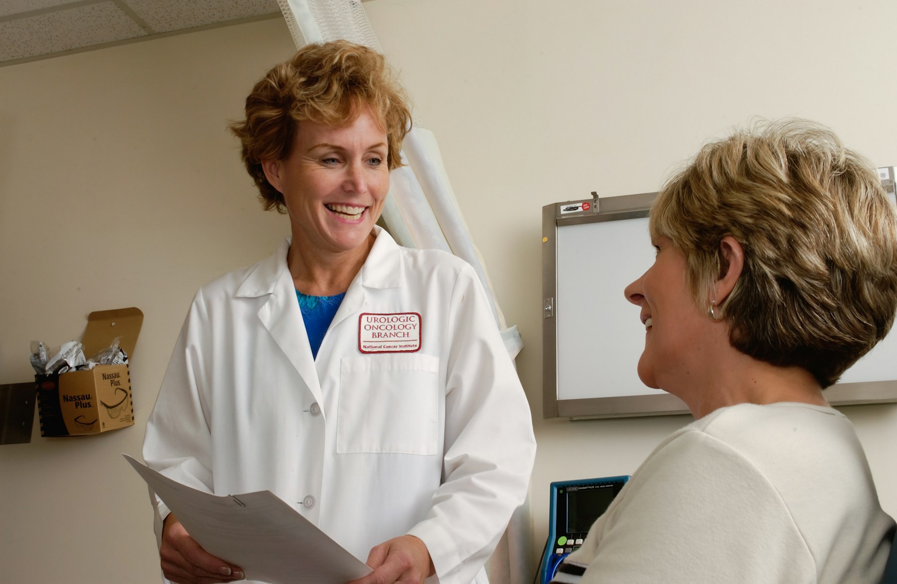 Physician and patient reviewing results together